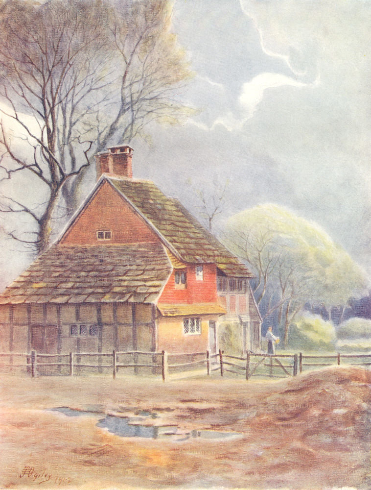 OCKLEY. Parklands Farm. Surrey 1914 old antique vintage print picture